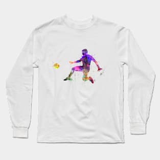 Soccer player in watercolor Long Sleeve T-Shirt